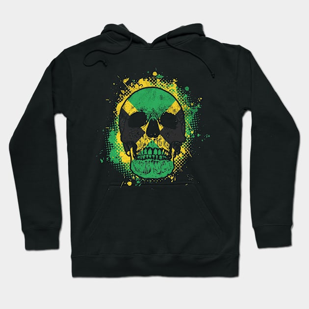 Jamaican Flag Skull Hoodie by Mila46